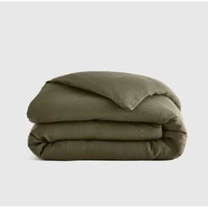 Quince European Linen Duvet Cover Full Queen Size Dusty Olive (DUVET COVER ONLY)